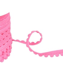 Elastique à pompons 13mm rose fluo au mètre