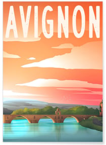 Affiche ville Avignon | A3 : 29,7x42cm