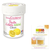 Arôme alimentaire naturel en poudre citron + paillettes dorées
