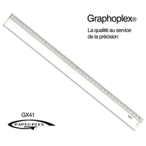 Graphoplex - Règle transparente 1 biseau + bosselage 40 cm