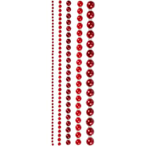 Demies perles, dim. 2-8 mm, rouge, 140 pièces/ 1 Pq.