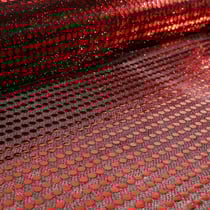 Tissu Jersey Paillettes Rouges sur fond Noir