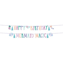 1 Guirlande Lettre Happy Birthday Mermaid Magic - 1,5 m