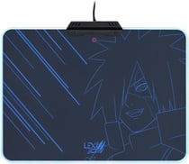Lexip x Tsume - Tapis de Souris Naruto Shippuden - Rétroéclairage LED - Rigide avec Une Armature en métal - Surface Micro texturée à Faible frottement - Base antidérapante (Madara)