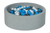 Piscine à balles Aire de jeu + 300 balles blanc, gris, bleu clair - Velinda