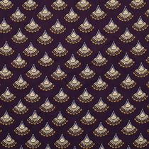 Tissu Velours milleraies Éventail brillant doré sur fond Violet