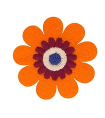 Ecusson fleurs orange 40x40mm