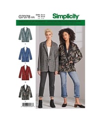 Patron Simplicity 8697 Veste boutonnée pour femmes de 38 à 56 taille n°(48, 50, 52, 54, 56)