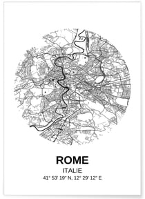 Affiche Carte Rome | A3 : 29,7x42cm