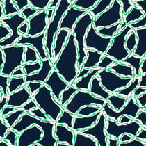 Tissu Viscose Twill Abstrait Vert sur fond Bleu marine