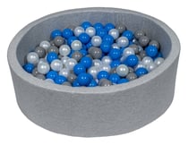 Piscine à balles Aire de jeu + 300 balles perle, bleu, gris