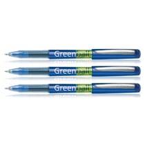 Lot de 3 Stylos roller encre liquide Pilot Greenball 7 pointe moyenne bleu