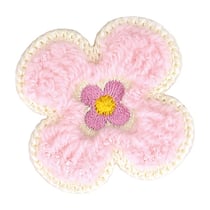 Lot de 3 écussons thermocollants fleur rose 4x4cm