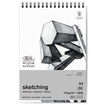 Bloc de dessin - Esquisse - A4 - Spirales - Papier blanc - 50 feuilles - 110g - Winsor & Newton