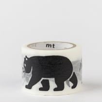 Masking tape mt fab - bestiaire - black animals - 3 m x 26mm