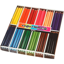 Crayons de Couleur Colortime, L : 17,45 cm, mine 5 mm, JUMBO, ass. de couleurs, 12x12 pièces/ 1 Pq.