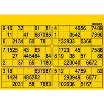 Plaque de 6 grilles de loto rigide 1,5mm jaune intense - cartons loto - cartaloto