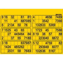 Plaque de 6 grilles de loto rigide 1,5mm jaune intense - cartons loto - cartaloto