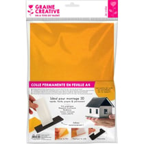 Graine Créative - Feuille adhésive A4 colle microscopique durable
