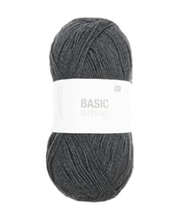 Pelote de Laine à tricoter Basic SUPER BIG ARAN - 400GR - RICO Design 07 Gris