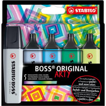 Surligneurs - STABILO BOSS Arty - 5 couleurs froides - Pointe large