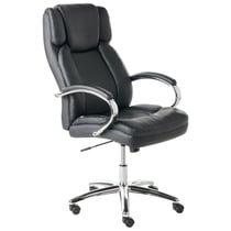Fauteuil de Bureau Noir en Similicuir Siège Inclinable Rembourré Réglable en Hauteur Pivotant