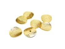 8 Perles intercalaires rondelles ondulées et striées - 11mm - Or 18K