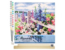 Peinture par Numéro Figured'Art - Haie de Fleurs - Kit de Loisir Créatif DIY Numéro d'Art Complet - 40x50cm toile roulée + châssis en bois à monter
