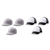 6 casquettes Cricut à personnaliser - Noir/ Blanc + Gris