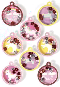 8 STICKERS BOULE LICORNE EFFET 3D - 45