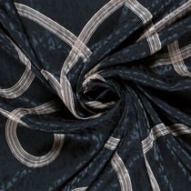 Tissu Satin imprimé Relief léopard sur fond Bleu marine
