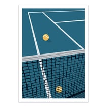 Affiche 50x70 cm - Filet Tennis Bleu - LPX Illustration