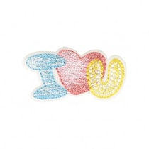 Lot de 3 écussons thermocollants iloveu 3x2cm