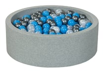 Piscine à balles Aire de jeu + 450 balles perle, argent, bleu clair - Velinda