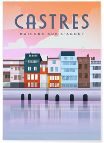 Affiche ville Castres | A3 : 29,7x42cm