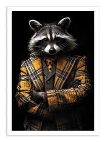 Affiche 30 x 40 cm - Raccoon Wild Suits - Philippe Hugonnard