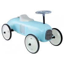 Porteur voiture de course vintage metal bleu tendre - vilac - 1124 - bebe