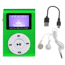 Lecteur MP3 Compact Écran Argent Autonomie Longue Pratique USB Plug Play Vert YONIS