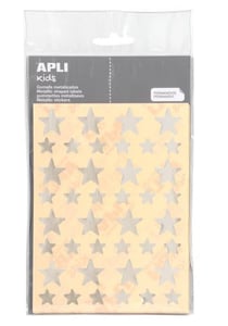 Gommettes étoiles argent 17 feuilles