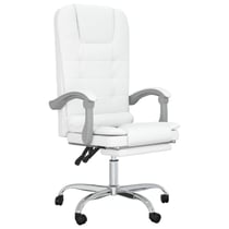 Fauteuil de massage inclinable de bureau informatique étude similicuir blanc 02_0025398
