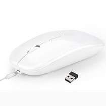 Souris Bluetooth Sans Fil Rechargeable Ultra Fine et Silencieuse Or Blanc YONIS