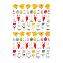 Stickers puffy Pâques 1,4 à 3,1 cm 68 pièces