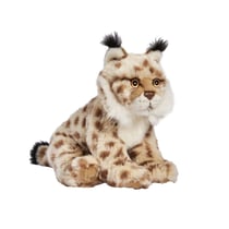 Lynx gris assis peluche 24cm