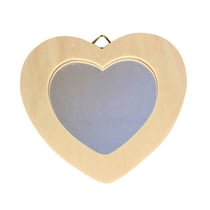 Miroir en bois coeur 12 x 10 cm intérieur 8 cm