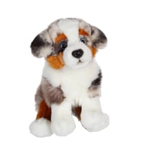 Peluche - Chiens réalistes assis, berger australien 25 cm