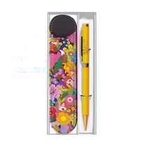 Set cadeau stylo bille & étui assorti Forêt florale - Hirondelles & Cie