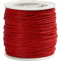 Fil de coton ciré - Rouge  - 1 mm x 40 m