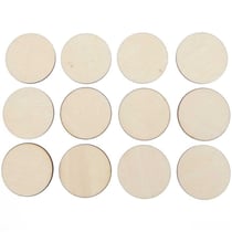 12 disques en bois naturel - grand 38 mm