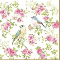 4 serviettes en papier découpage collage 33 cm Easy Life PRINTEMPS OISEAU FLEUR