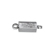 Fermoir magnétique en laiton, hexagonal, argent, 8mm, 1 pce